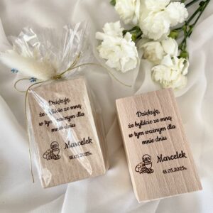 ŚWIECZNIK DREWNIANY GRAWER PODZIĘKOWANIE DLA GOŚCI PERSONALIZACJA