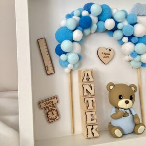 Metryczka dla dziecka w ramce PREZENT NA CHRZEST URODZINY PAMIĄTKA Chłopiec