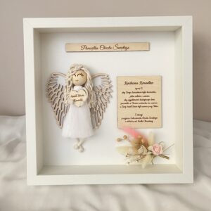 DUŻY ANIOŁEK MAKRAMA, RĘKODZIEŁO IDEALNY NA PREZENT CHRZEST, KOMUNIA