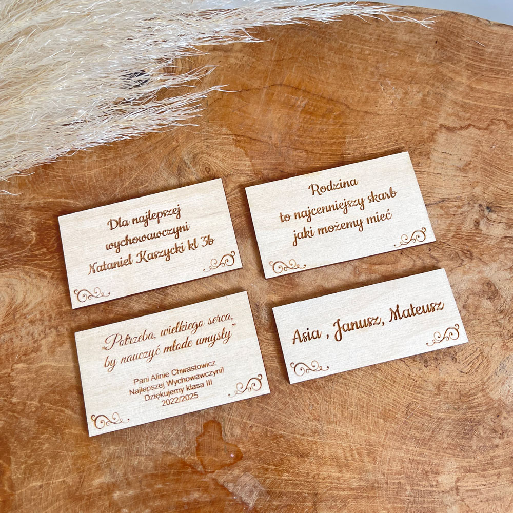 TABLICZKA GRAWEROWANA ZE SKLEJKI Z TWOIM TEKSTEM