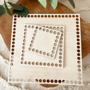 MAKRAMOWA BAZA DO KOSZYKA DNO KWADRATOWE ZE SKLEJKI