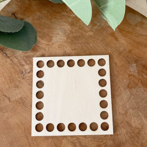 MAKRAMOWA BAZA DO KOSZYKA DNO KWADRATOWE ZE SKLEJKI