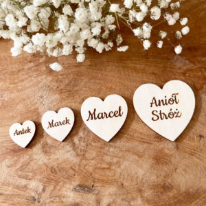 DREWNIANE SERDUSZKA ZE SKLEJKI Z TWOIM GRAWEREM