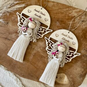 ANIOŁEK MAKRAMA DO POWIESZENIA