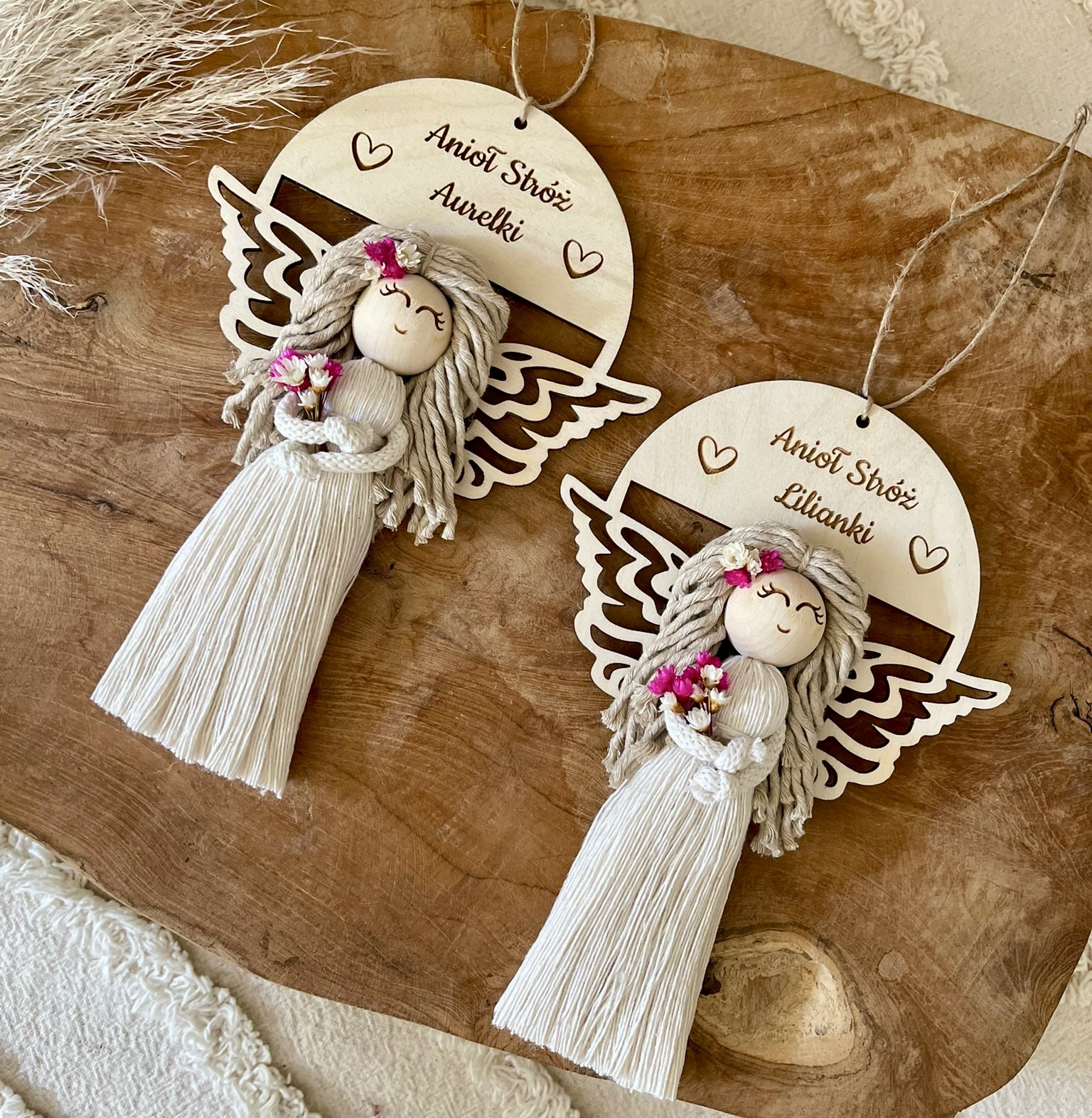 ANIOŁEK MAKRAMA DO POWIESZENIA