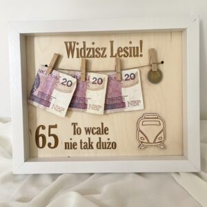 PREZENT NA URODZINY RAMKA TABLICZKA PIENIĄDZE