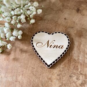 DREWNIANE SERDUSZKA ZE SKLEJKI Z TWOIM GRAWEREM I AŻUREM