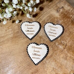 DREWNIANE SERDUSZKA ZE SKLEJKI Z TWOIM GRAWEREM I AŻUREM