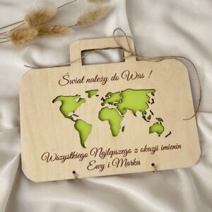 DREWNIANA KARTKA Z ŻYCZENIAMI I KOPERTĄ