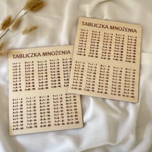 DREWNIANA TABLICZKA MNOŻENIA PODRĘCZNA LUB DO ZAWIESZENIA