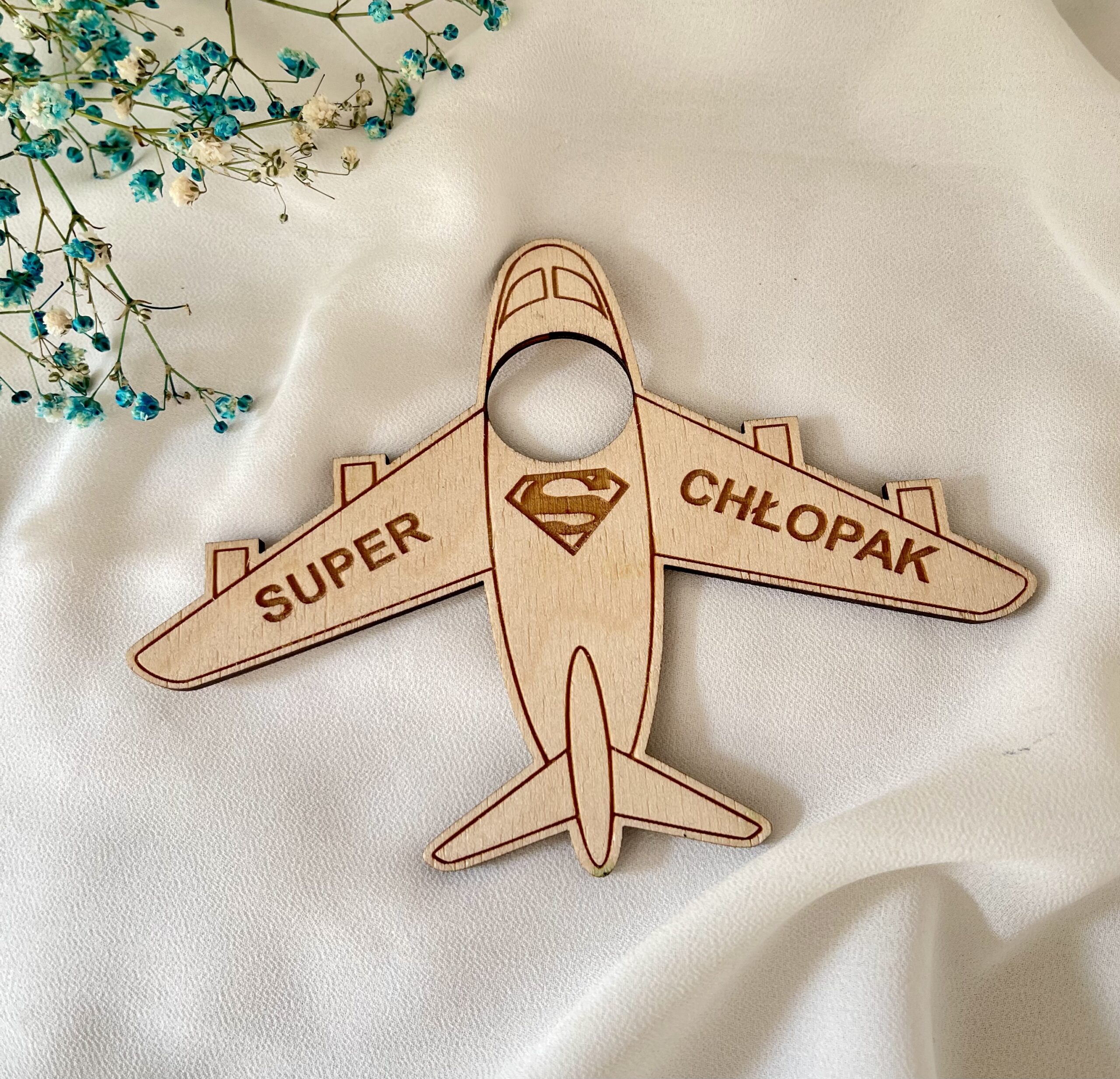 DREWNIANY SAMOLOT Z GRAWEREM - obrazek 3