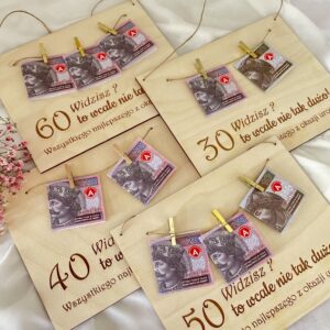 PREZENT NA URODZINY TABLICZKA NA PIENIĄDZE