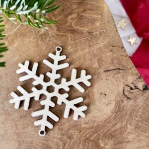 BAZA DO ZAWIESZKI ZE SKLEJKI NA CHOINKĘ - ŚNIEŻYNKA