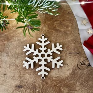 BAZA DO ZAWIESZKI ZE SKLEJKI NA CHOINKĘ - ŚNIEŻYNKA