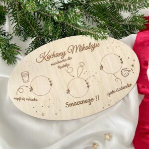 DREWNIANY TALERZYK/TACKA NA PRZEKĄSKĘ DLA MIKOŁAJA