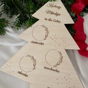 DREWNIANY TALERZYK/TACKA NA PRZEKĄSKĘ DLA MIKOŁAJA - CHOINKA