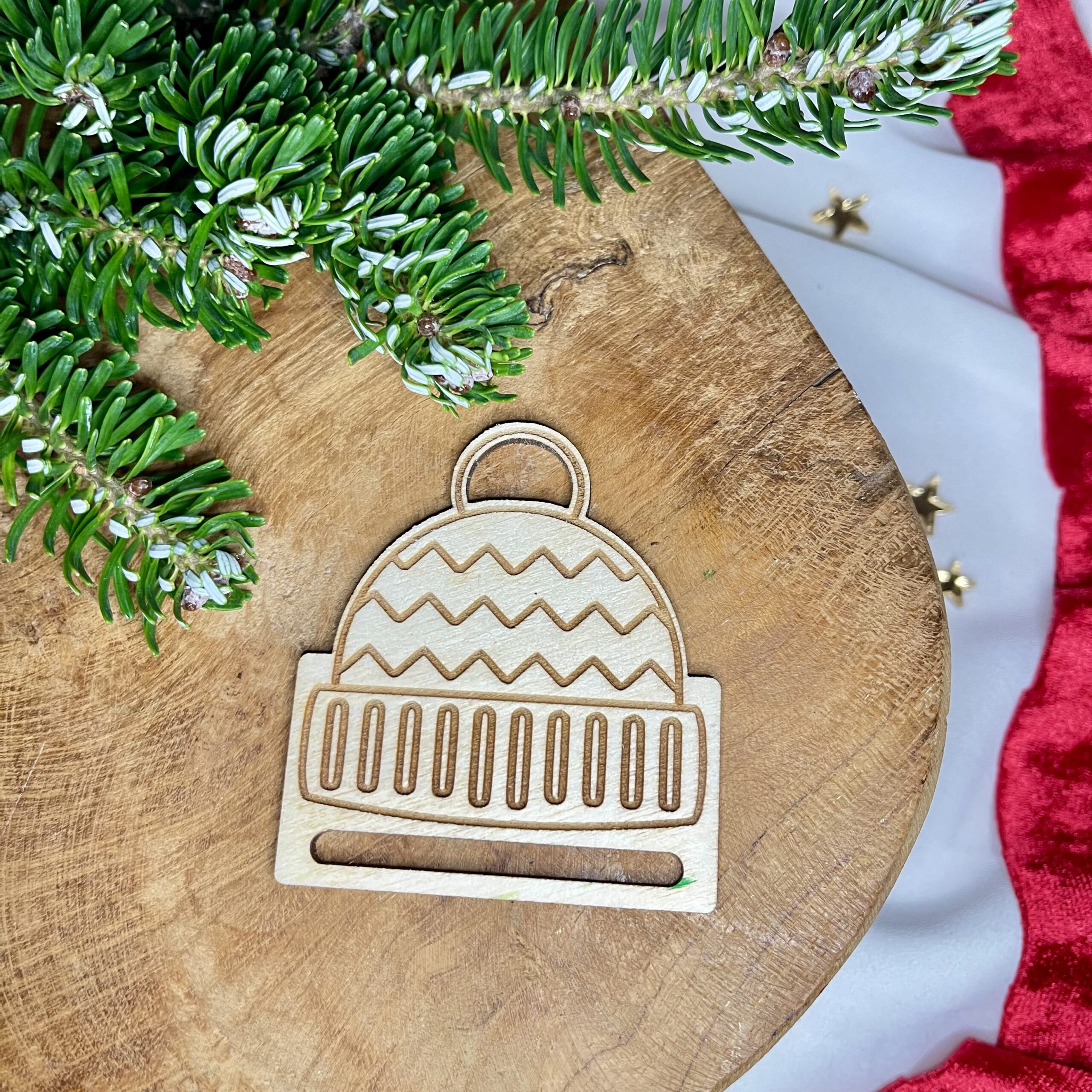 BAZA DO ZAWIESZKI ZE SKLEJKI NA CHOINKĘ - CZAPKA - obrazek 2