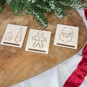 ŚWIĄTECZNA PROSTOKĄTNA DREWNIANA BAZA DO ZAKŁADKI Z GRAWEREM