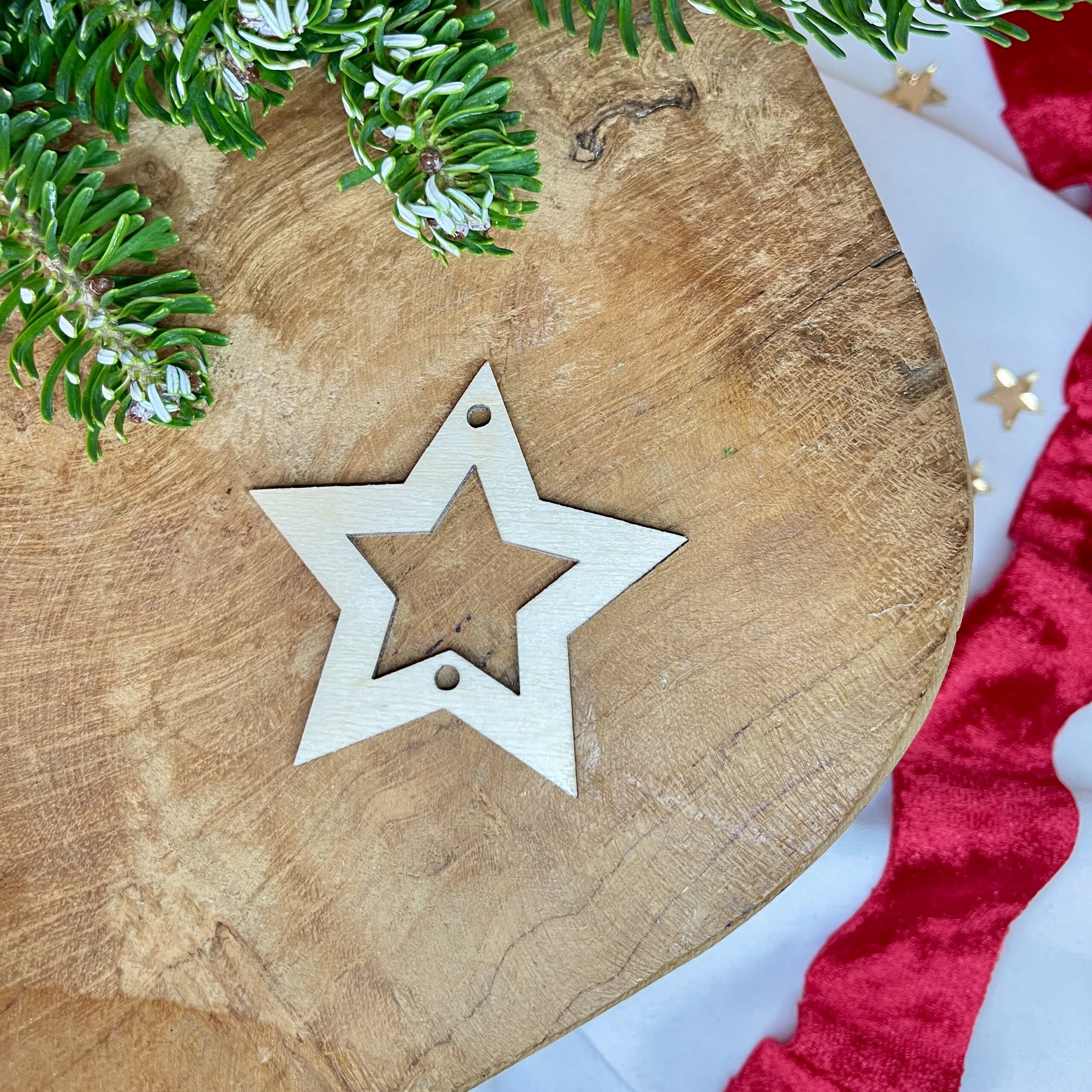 BAZA DO ZAWIESZKI ZE SKLEJKI NA CHOINKĘ - GWIAZDA