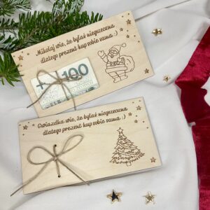 PREZENT NA ŚWIĘTA, TABLICZKA NA PIENIĄDZE