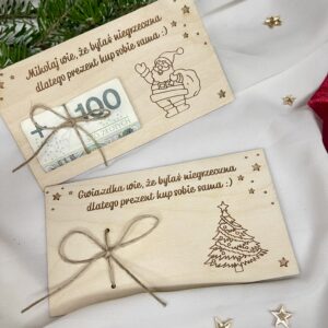 PREZENT NA ŚWIĘTA, TABLICZKA NA PIENIĄDZE