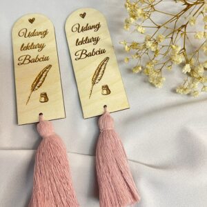 Drewniana Zakładka do Książki „Udanej lektury Babciu” prezent dzień Babci