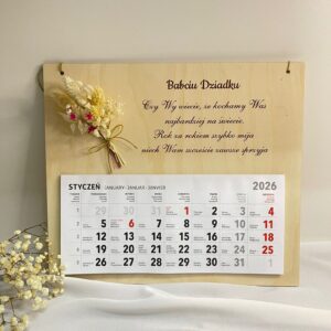 Kalendarz Babciu Dziadku z kwiatami
