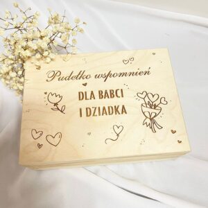 Pudełko wspomnień Drewniane Prezent dla Babci Dziadka