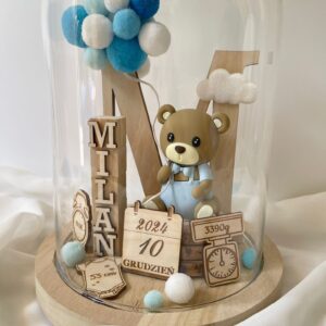 METRYCZKA DLA DZIECKA DUŻA KOPUŁA PREZENT NA CHRZEST ŚWIĘTY URODZINY PAMIĄTKA DLA CHŁOPCA MIŚ