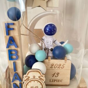 METRYCZKA DLA DZIECKA DUŻA KOPUŁA PREZENT NA CHRZEST ŚWIĘTY URODZINY PAMIĄTKA DLA CHŁOPCA KOSMOS