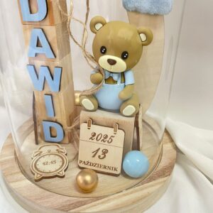 METRYCZKA DLA DZIECKA DUŻA KOPUŁA PREZENT NA CHRZEST ŚWIĘTY URODZINY PAMIĄTKA DLA CHŁOPCA MIŚ