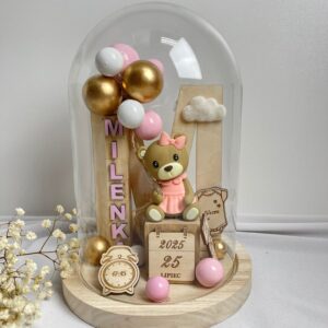 METRYCZKA DLA DZIECKA DUŻA KOPUŁA PREZENT NA CHRZEST ŚWIĘTY URODZINY PAMIĄTKA DLA DZIEWCZYNKI MIŚ