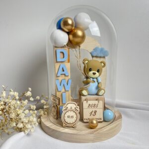 METRYCZKA DLA DZIECKA DUŻA KOPUŁA PREZENT NA CHRZEST ŚWIĘTY URODZINY PAMIĄTKA DLA CHŁOPCA MIŚ