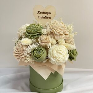 Flower Box Świece Sojowe Wieczny Bukiet Prezent Kochanym Dziadkom