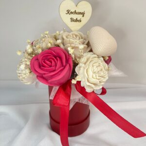 Flower Box Świece Sojowe Wieczny Bukiet Prezent Kochanej Babci