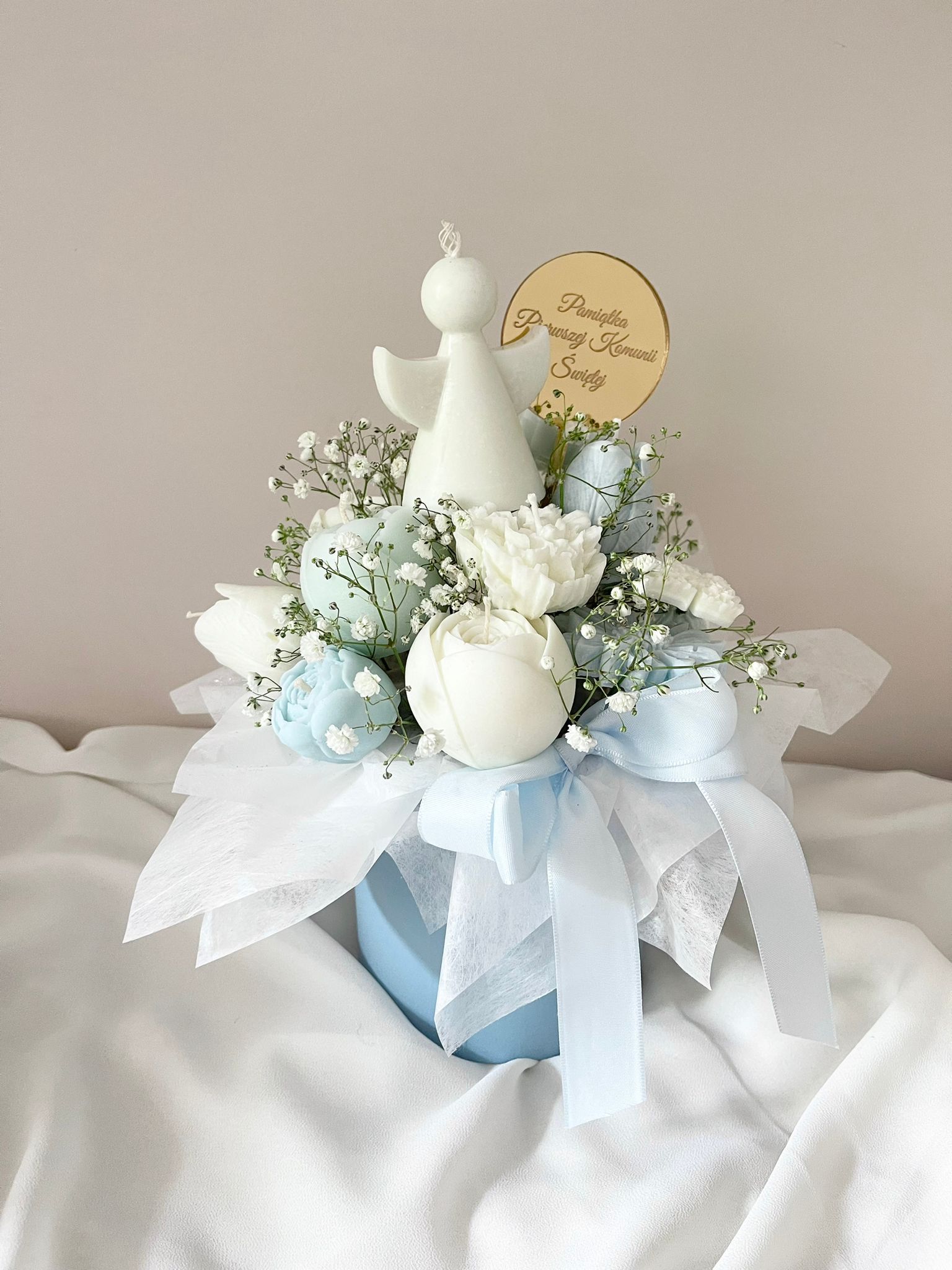Flower Box Świece sojowe Prezent Komunia Święta Pamiątka dla chłopca - obrazek 2