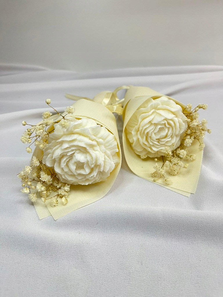 Bukiet świeca sojowa kwiat na prezent 25x8cm - obrazek 3