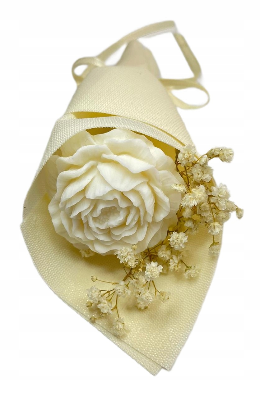 Bukiet świeca sojowa kwiat na prezent 25x8cm