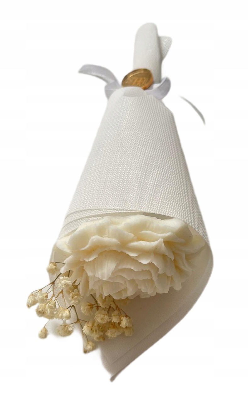 Bukiet świeca sojowa kwiat na prezent Podziękowanie Komunia Święta IHS - obrazek 3