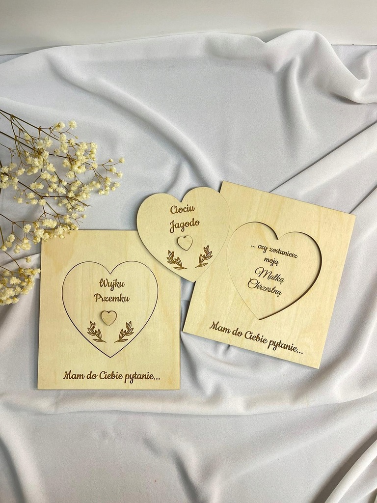 Ciociu Wujku Mam do Ciebie pytanie Czy zostaniesz moją Chrzestną 15x17cm