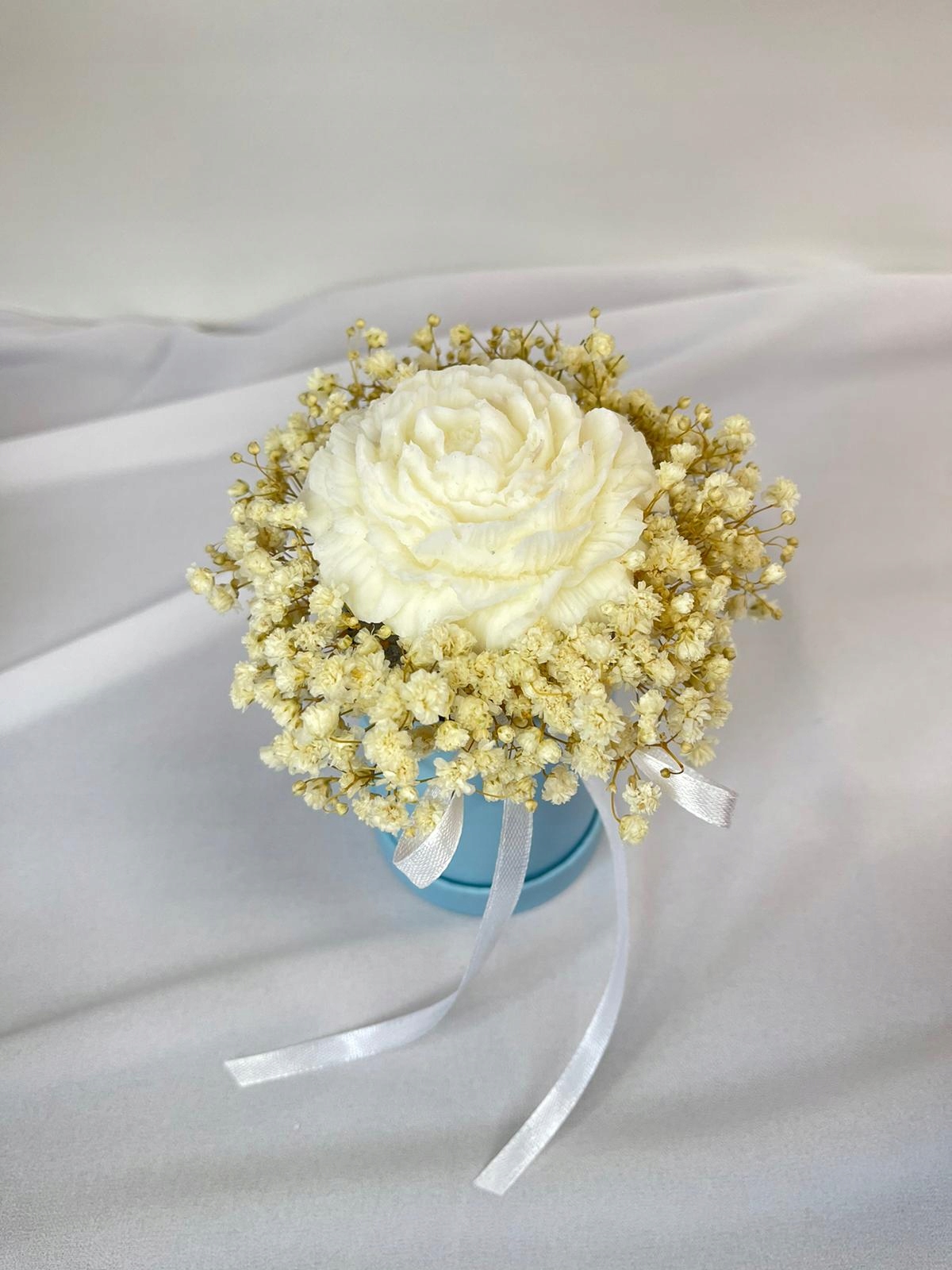 Flower Box Świeca Sojowa Wieczny Bukiet Prezent Urodziny Podziękowanie - obrazek 3