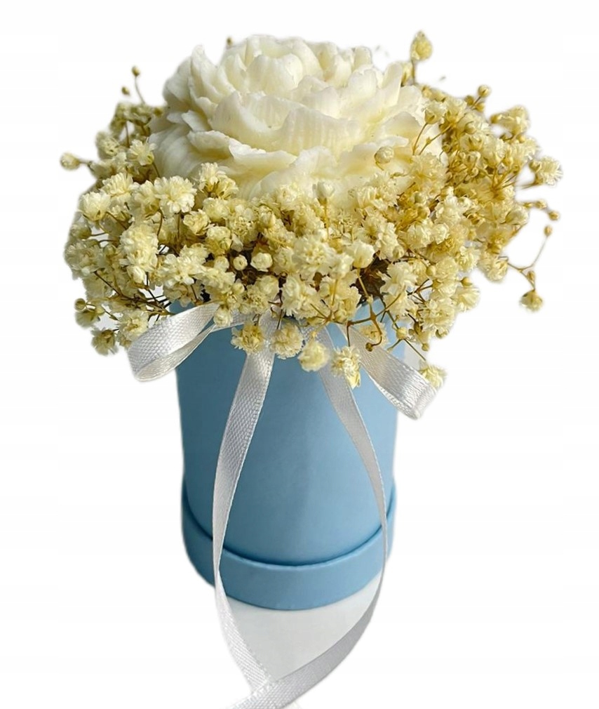 Flower Box Świeca Sojowa Wieczny Bukiet Prezent Urodziny Podziękowanie