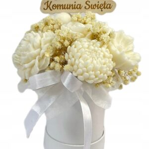 Flower Box Świece Sojowe Wieczny Bukiet Prezent Pierwsza Komunia Święta