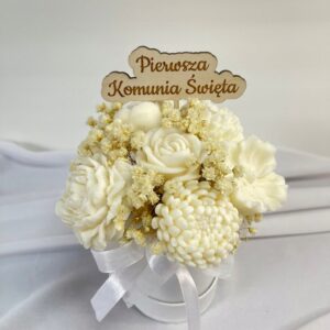 Flower Box Świece Sojowe Wieczny Bukiet Prezent Pierwsza Komunia Święta