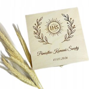 PAMIĄTKA PIERWSZEJ KOMUNII ŚWIĘTEJ SKRZYNKA PREZENT Personalizacja