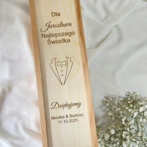 SKRZYNKA NA WINO PODZIĘKOWANIA DLA ŚWIADKA