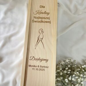 SKRZYNKA NA WINO PODZIĘKOWANIA DLA ŚWIADKOWEJ
