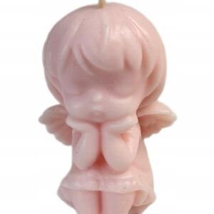 Świeca Sojowa Aniołek Podziękowanie Chrzest Komunia Baby shower róż