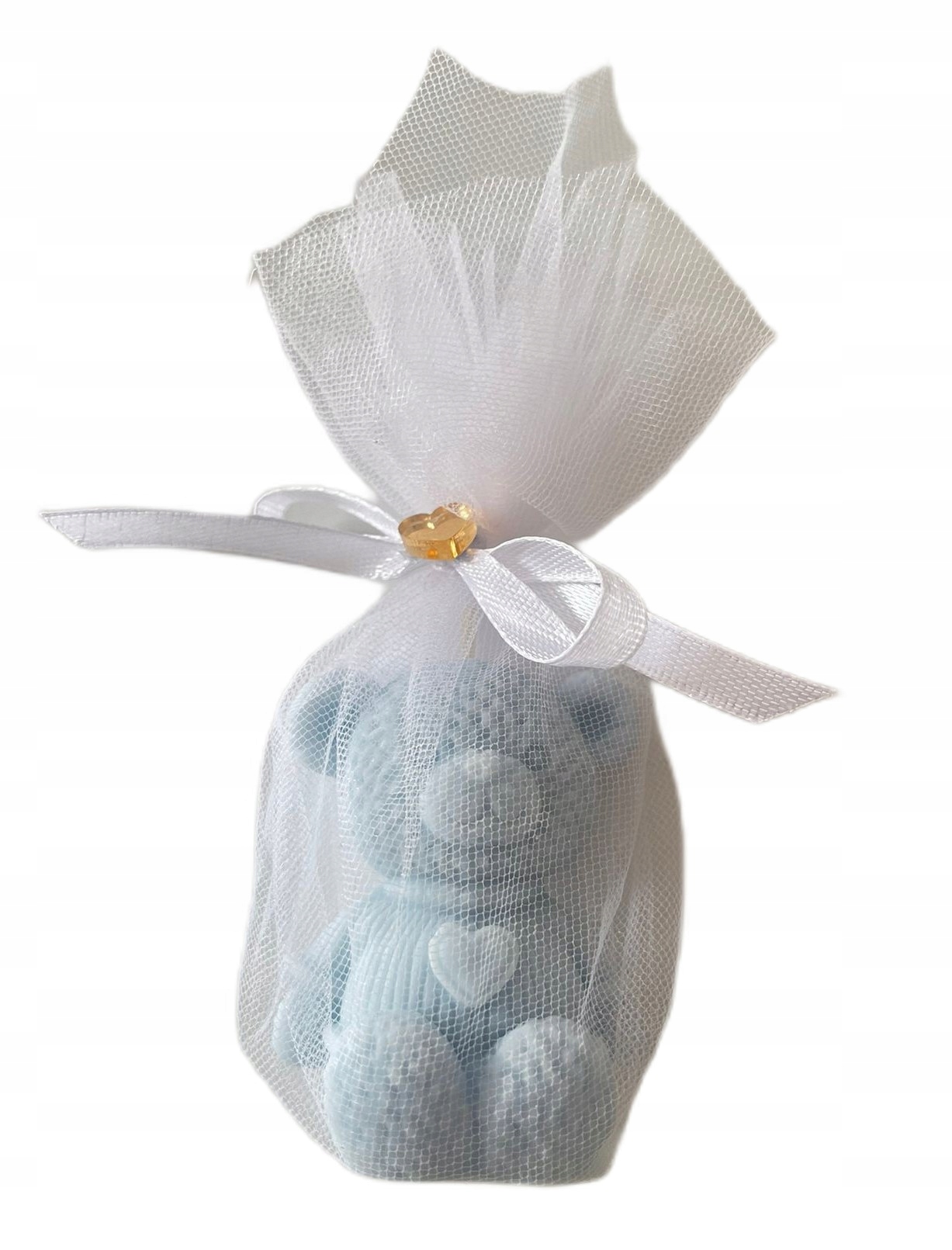 Świeca Sojowa Miś Podziękowanie Chrzest Komunia Babyshower niebieski