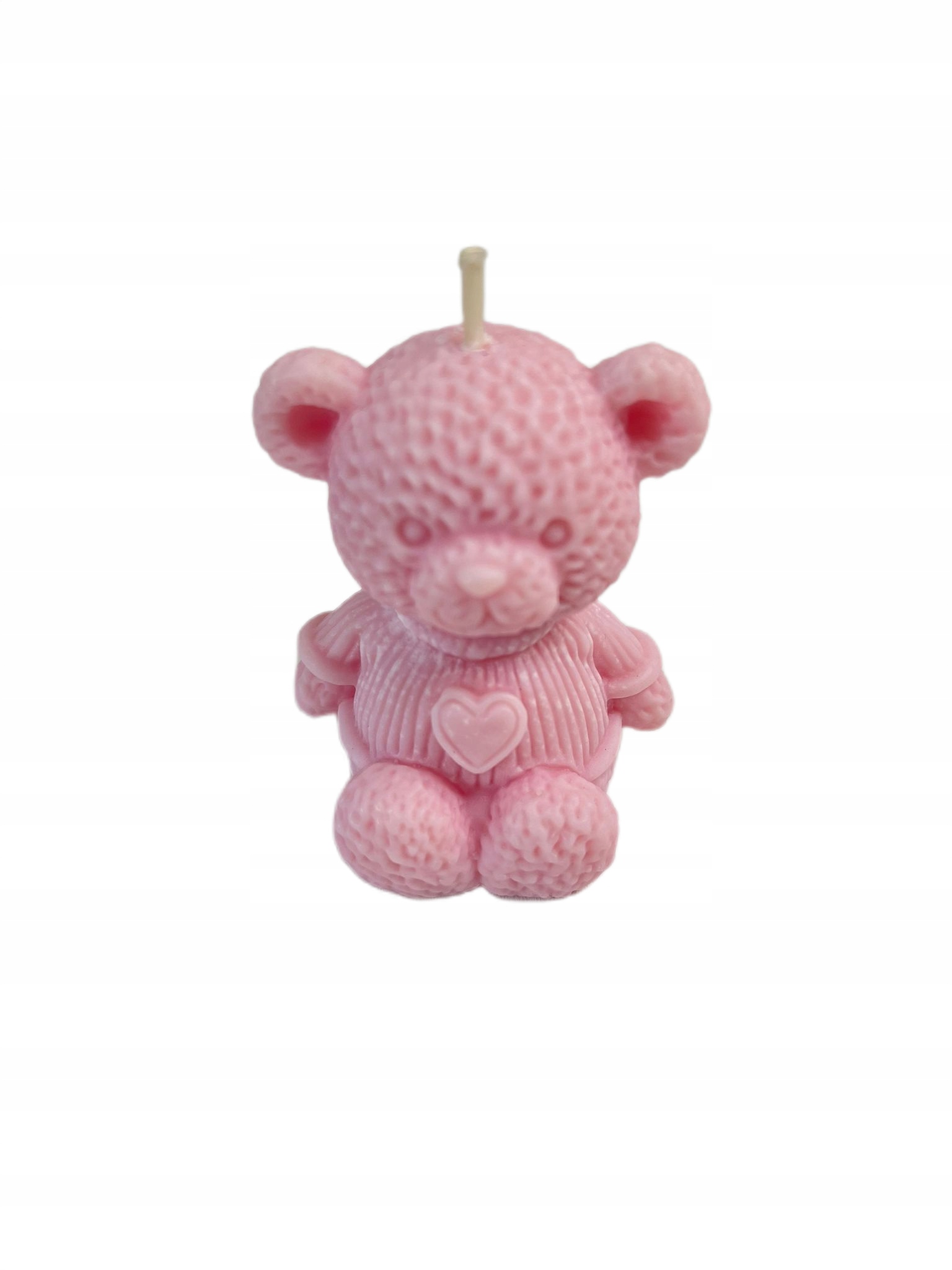 Świeca Sojowa Miś Podziękowanie Chrzest Komunia Babyshower róż - obrazek 3